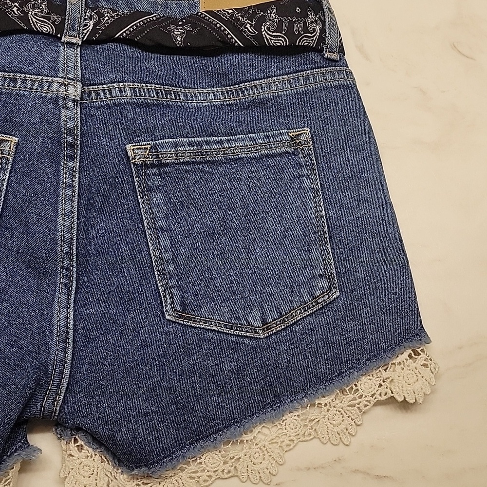 Superdry blue jean and Lace Shorts size 27 NWT - Picture 12 of 13